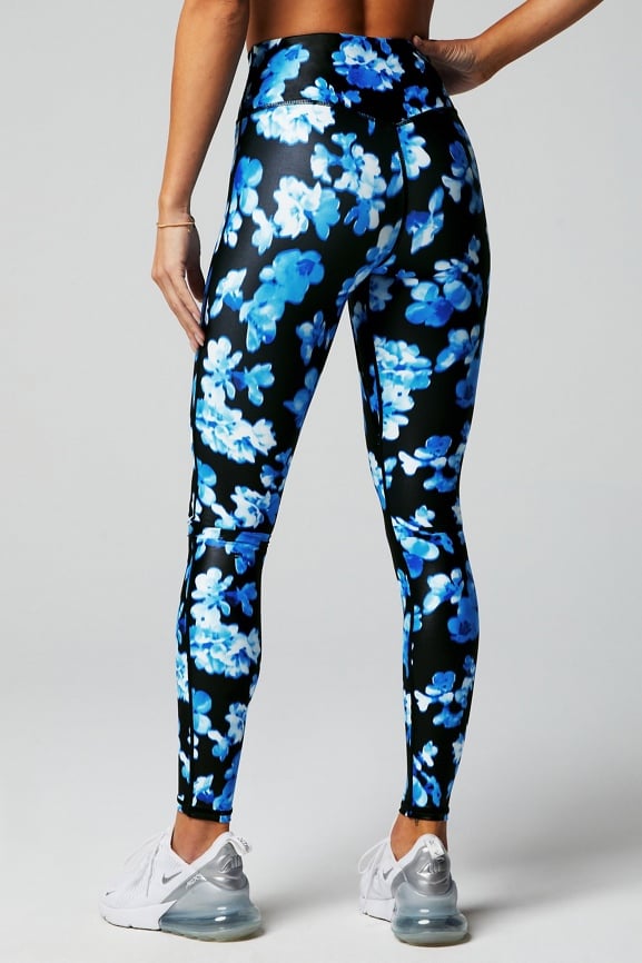 Fabletics, High Waisted Floral PowerHold Legging M