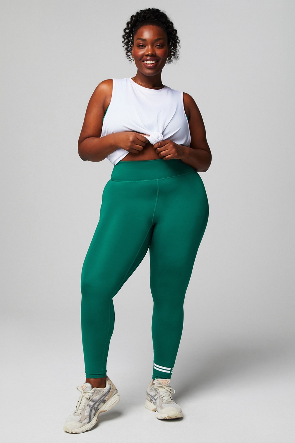 Fabletics Womens Dot Leggings Size XL Green Seamless High Waisted Activewear  NEW