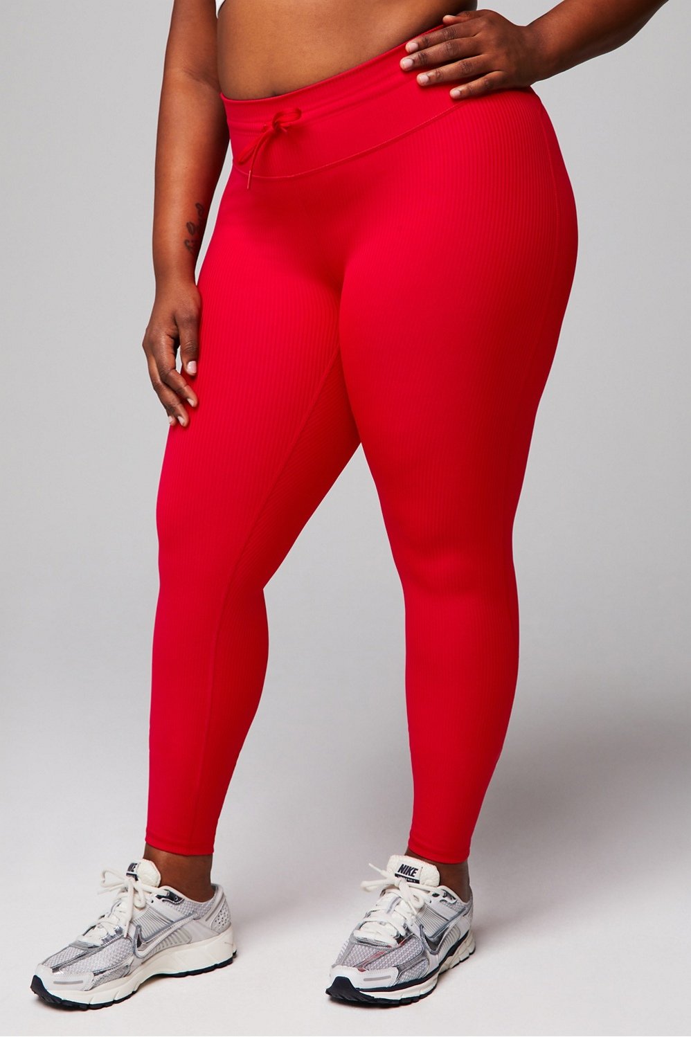 Plus Size High Waisted Ribbed Leggings Set- Dark Red – Belle Allure Designs