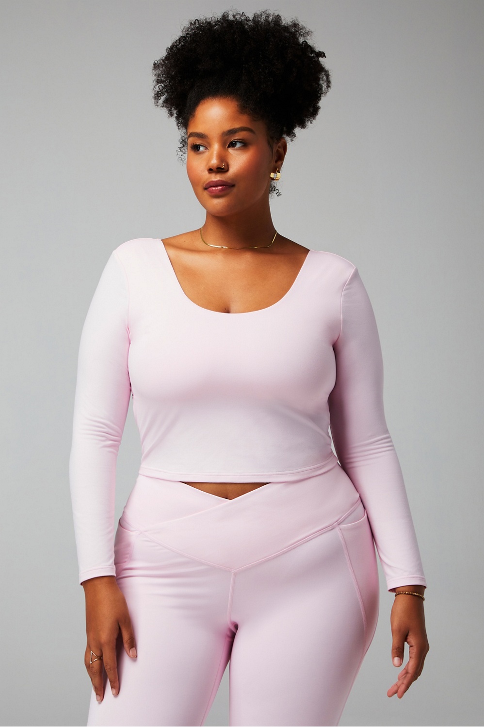 Oasis Twist Built-In Bra Long-Sleeve Top - - {brand}