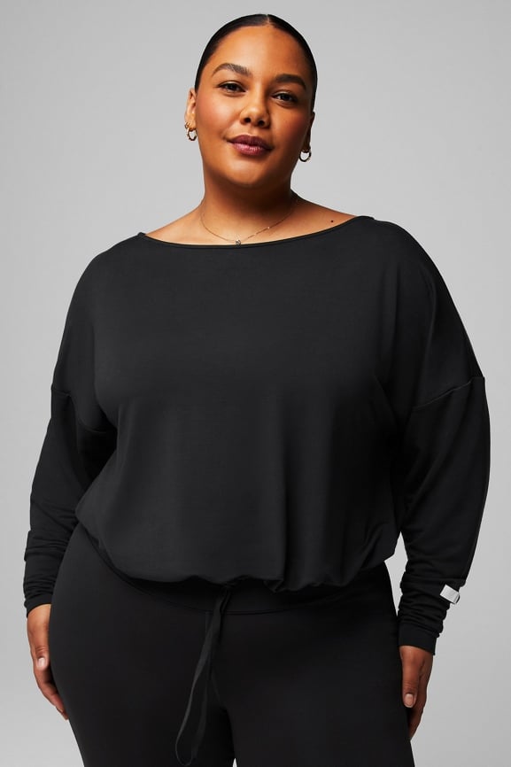 Luxe Terry Off Shoulder Pullover curated on LTK