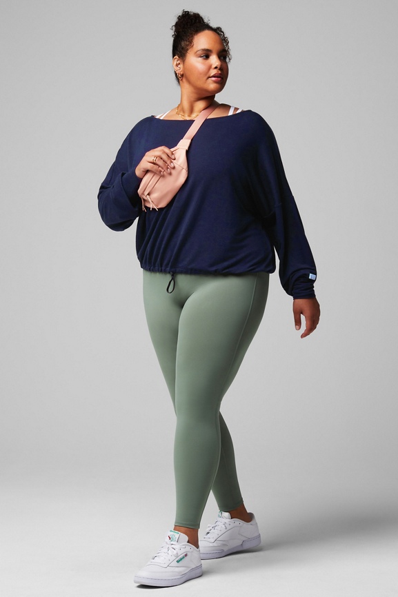 Luxe Terry Off Shoulder Pullover - Fabletics