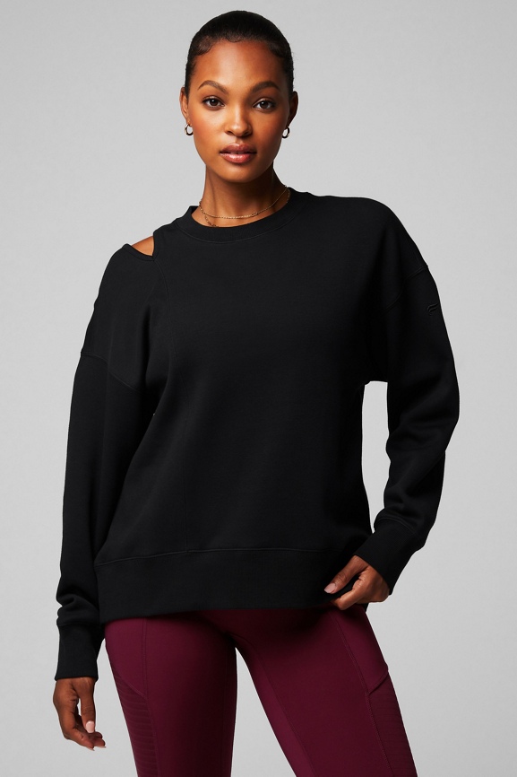 Sweatshirt with neck hot sale cut out