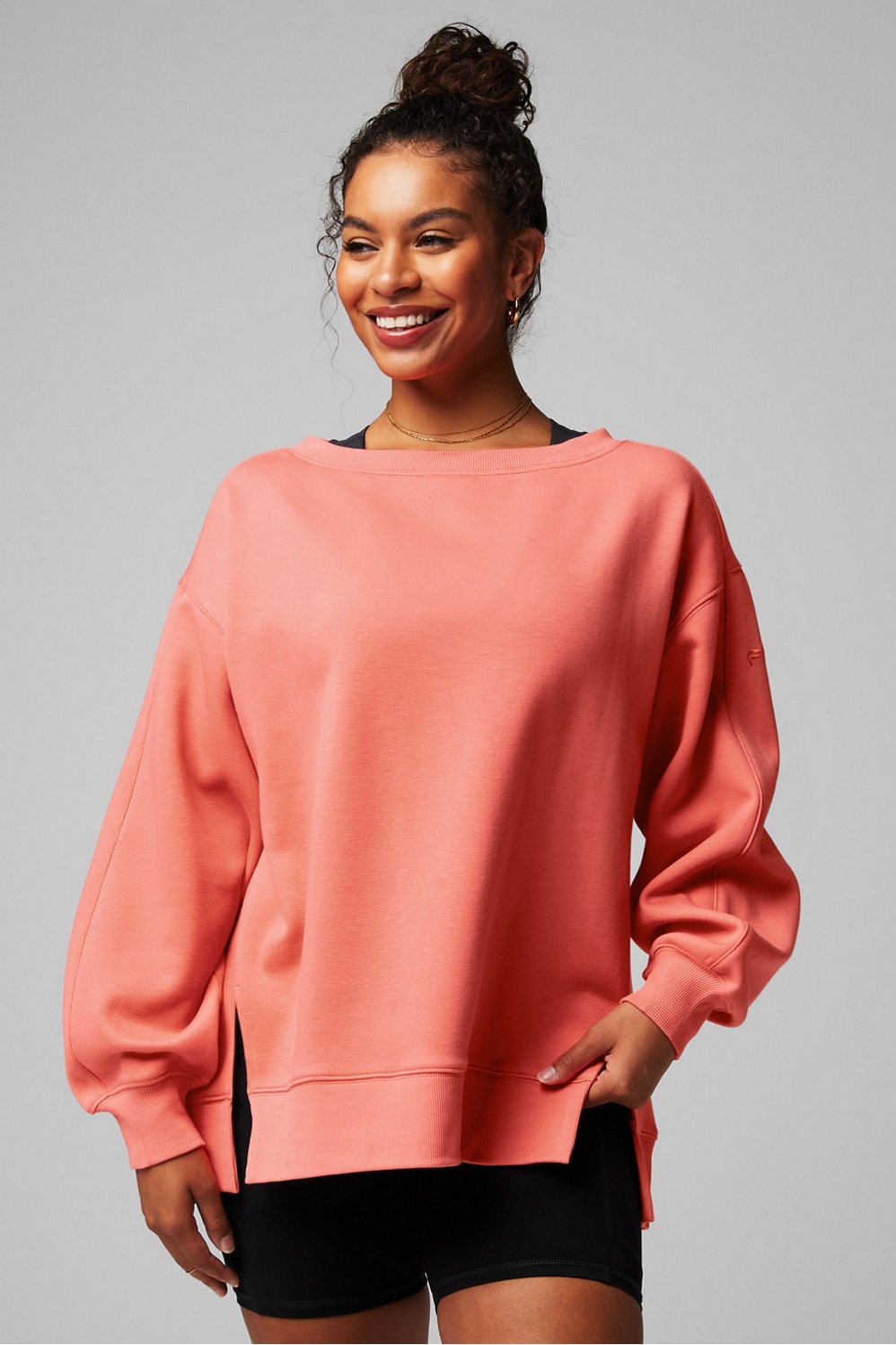 Coral oversized online sweatshirt