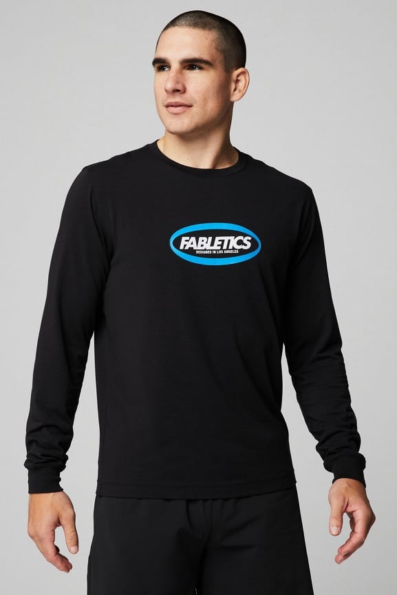 Fabletics Black Long Sleeve Mesh Criss Cross Sasha Athletic Shirt