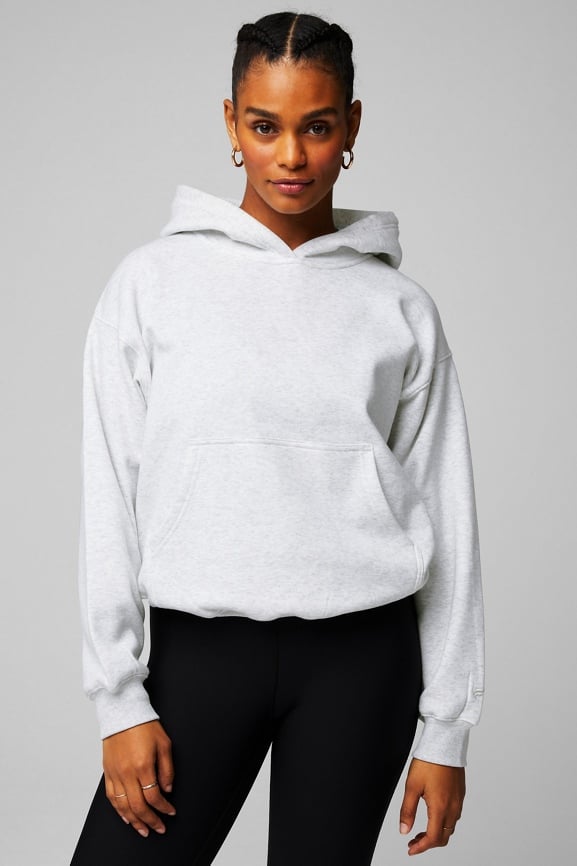 Inacia Grey Fleece Cropped Hoodie Sweatshirt Comfy Cozy Lounge Sweater ACHE  Mode 