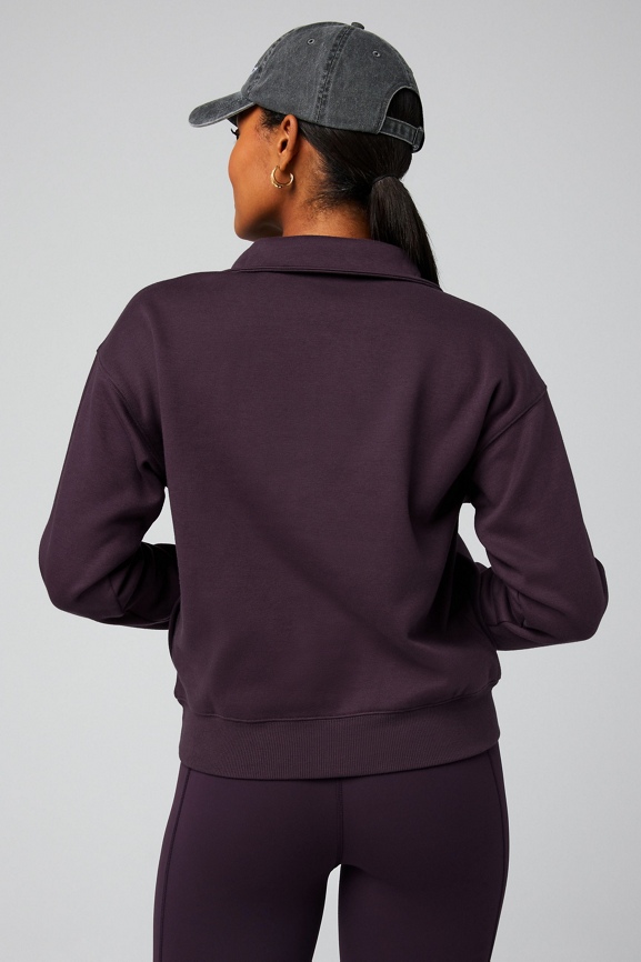 Comfy Crew Half Zip - Light Grey Marl - Rise