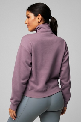 PHEENY/ATHLETIC FLEECE HALF ZIP P/O(GRAY)