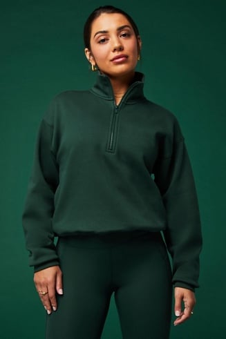 Cozy Fleece Half Zip Sweatshirt - Fabletics