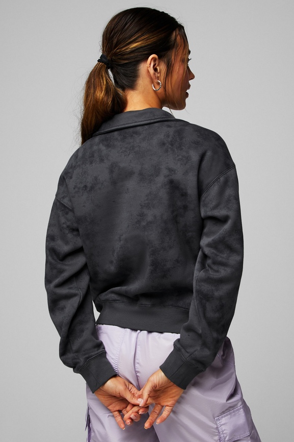 Cropped fleece half zip hot sale