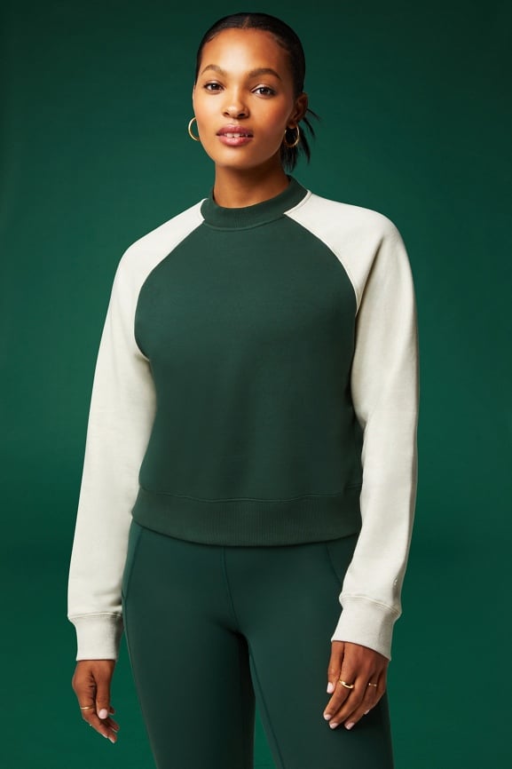 Cozy Fleece Raglan Sweatshirt Fabletics Canada