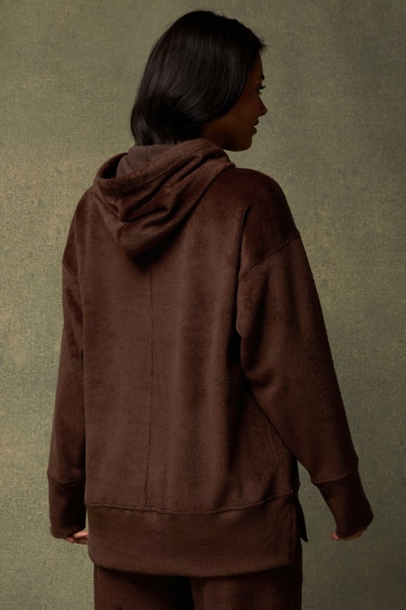 Brown oversized hoodie sale