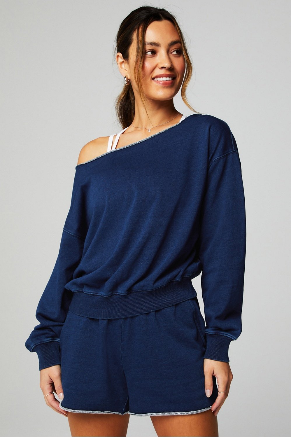 Terry Off Shoulder Sweatshirt Fabletics Canada