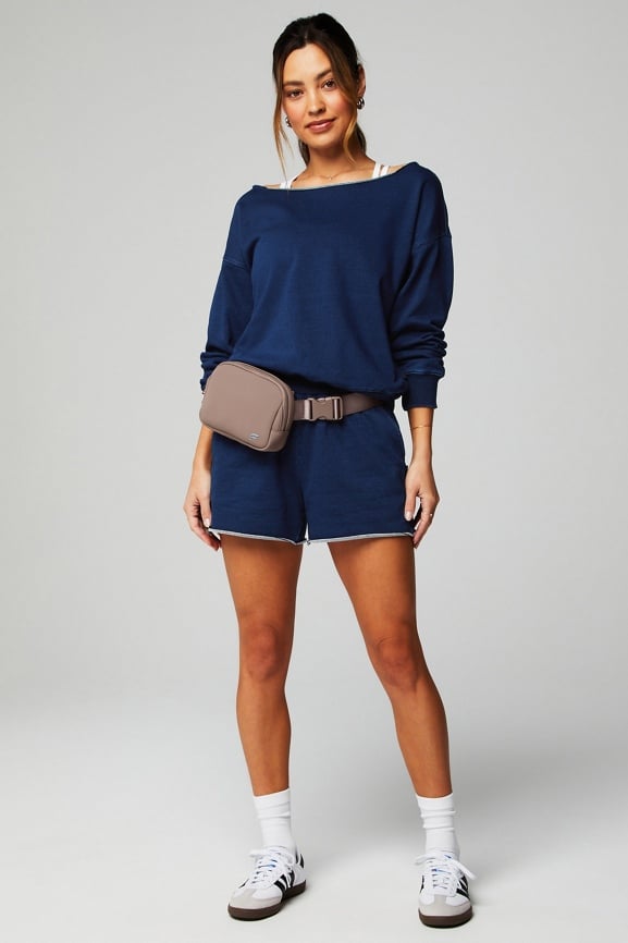 Terry Off Shoulder Top/Skort Set Terry Off Shoulder Top/Skort Set