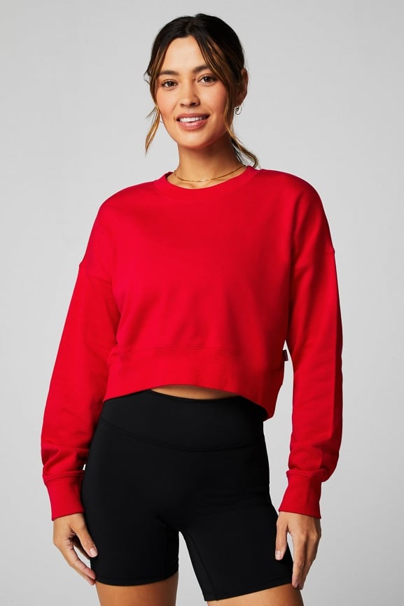 Red sales cropped sweatshirt