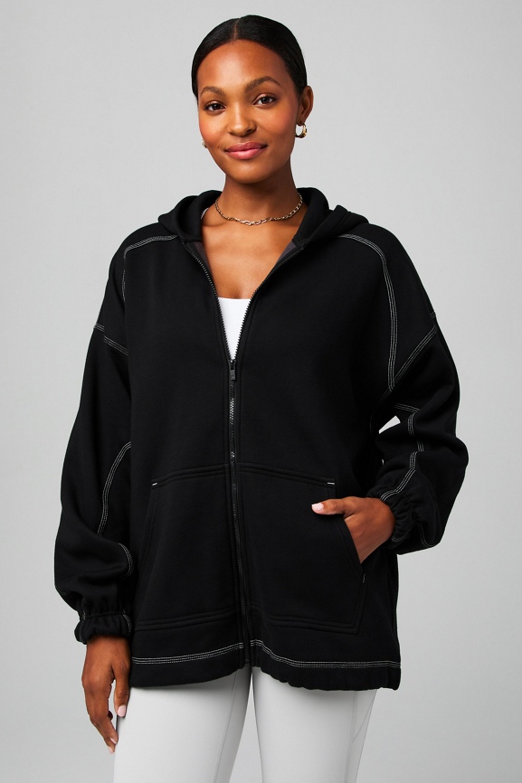 Cozy Fleece Oversized Full Zip Hoodie Yitty