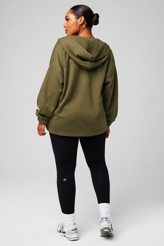 Joah Brown Oversized Zip Comfy Zipper Hoodie WEEKDAY Huge