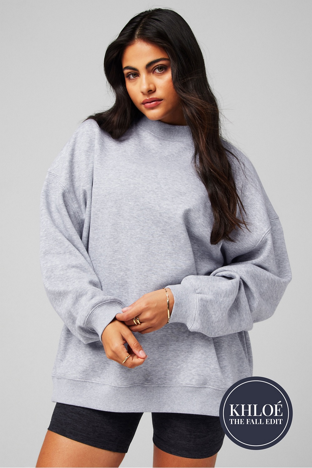 Oversized mock neck sweatshirt sale