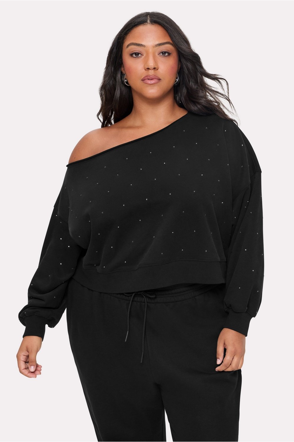 Bling Thing Off-The-Shoulder Sweatshirt