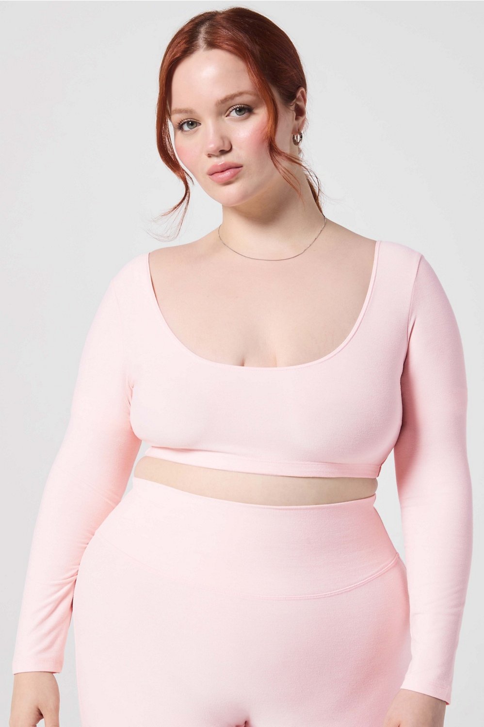 Luxe360 HeatherFlex Long-Sleeve Crop Top