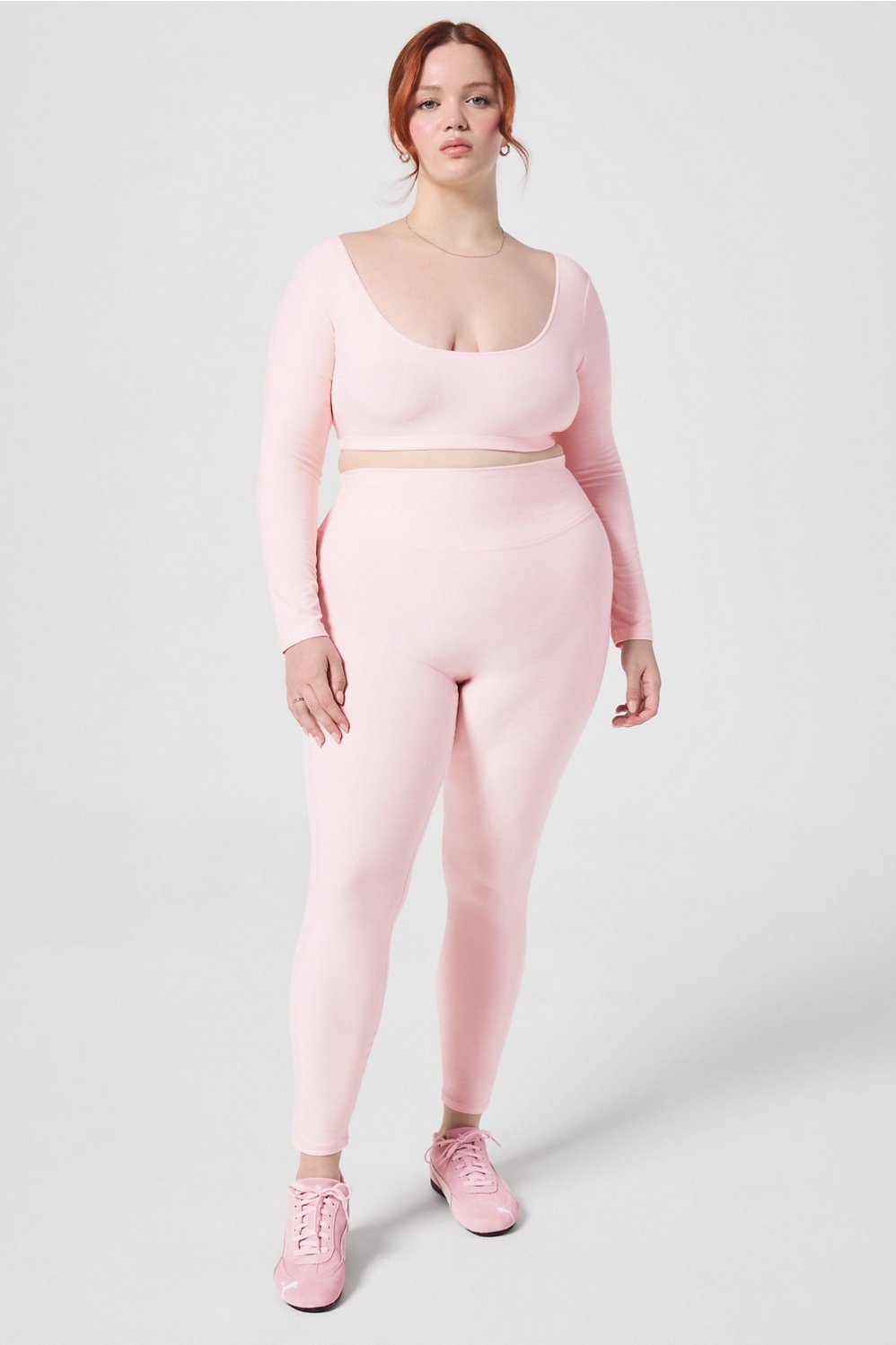 Luxe360 HeatherFlex Long-Sleeve Crop Top