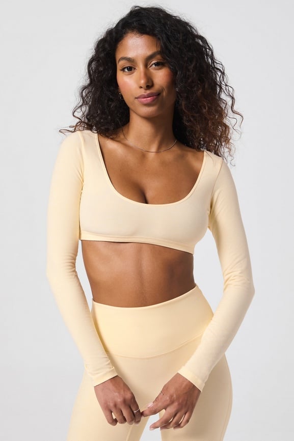 Luxe360 HeatherFlex Long-Sleeve Crop Top