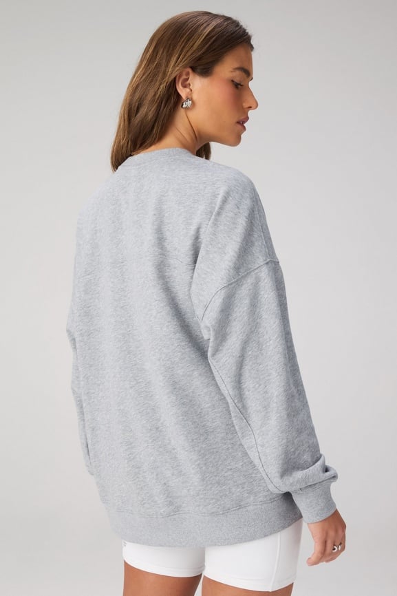 Year Round Terry Oversized Crew Neck Sweatshirt