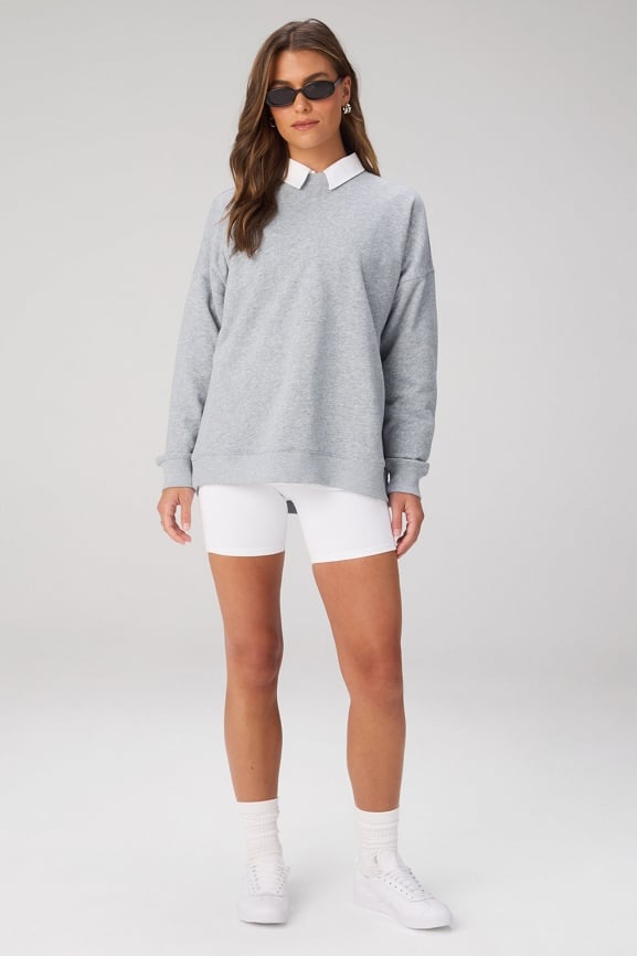 Year Round Terry Oversized Crew Neck Sweatshirt