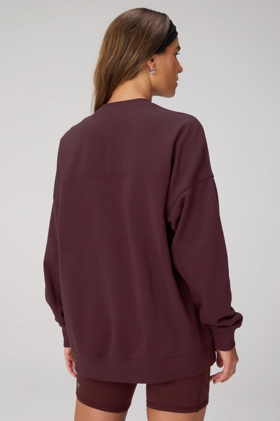 Year Round Terry Oversized Crew Neck Sweatshirt