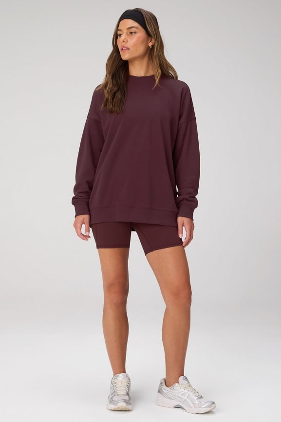 Year Round Terry Oversized Crew Neck Sweatshirt