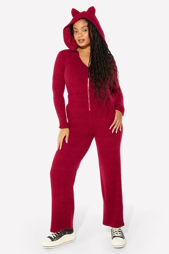 Red onesie best sale with hood