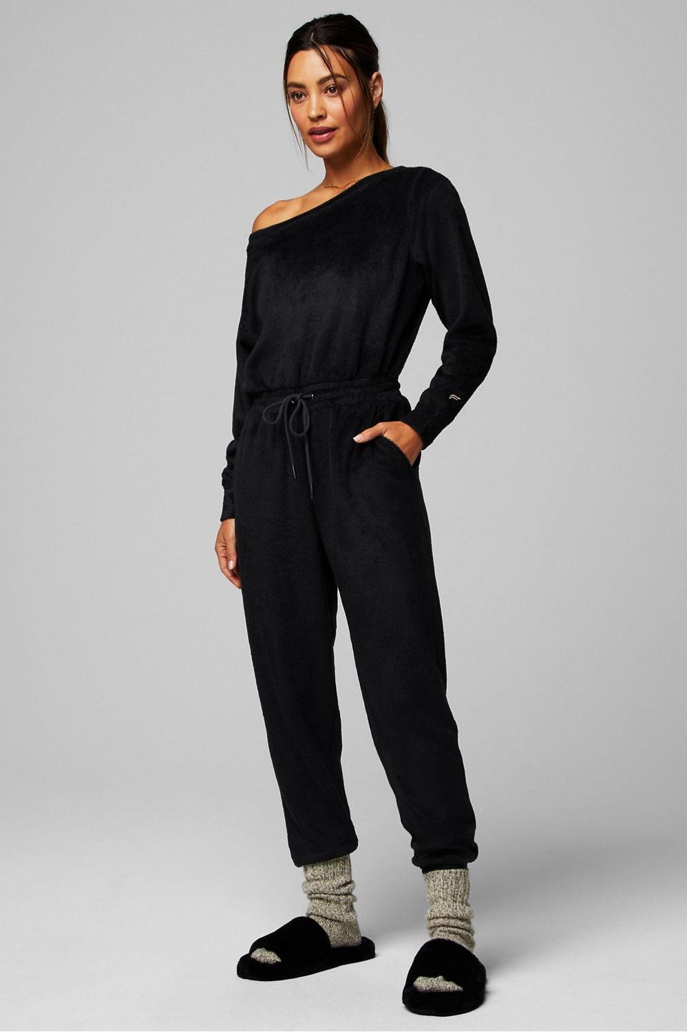 Fabletics off cheap the shoulder jumpsuit