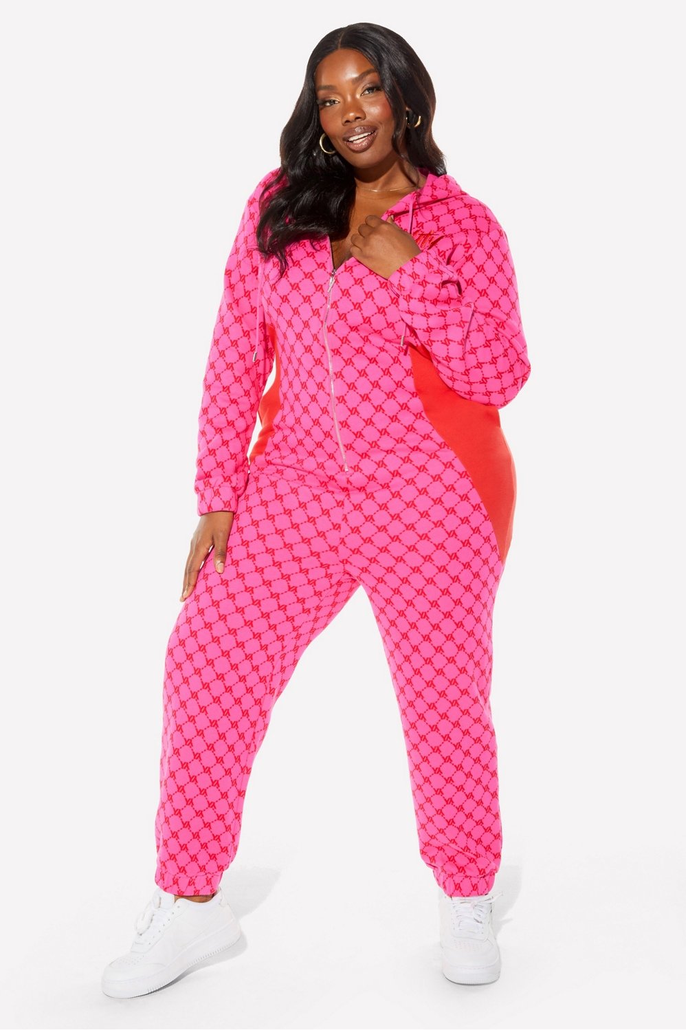 Pink plus size onesie hot sale