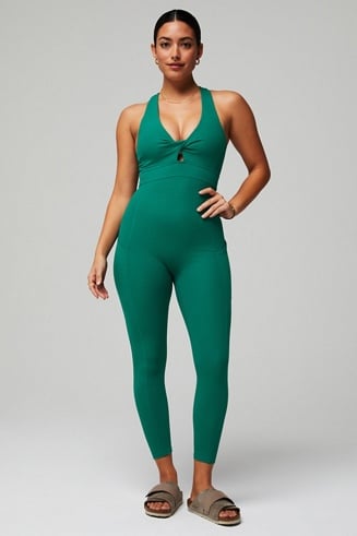 Oasis Pureluxe Rib Twist Front 7/8 Jumpsuit - Yitty