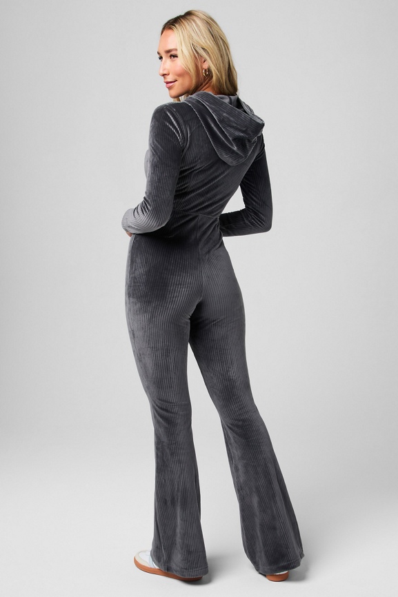 Plush Rib Hooded Jumpsuit