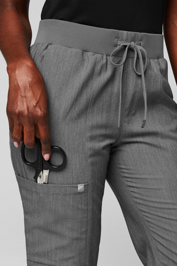 Strictly Scrubs Stretch Women's 4-Pocket Scrub Set - Size XS Grey Polyester /Rayon/Spandex