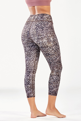 Fabletics Salar Printed PowerHold Capri Cropped Legging Black