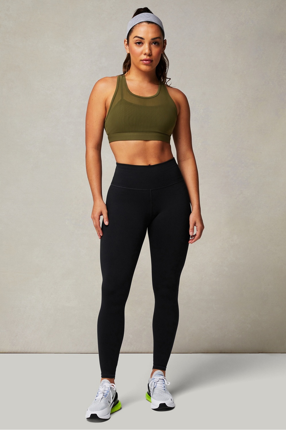 Fabletics, Pants & Jumpsuits, Fabletics Define Powerhold High Waisted 78  Leggings Size 3x Green Tan