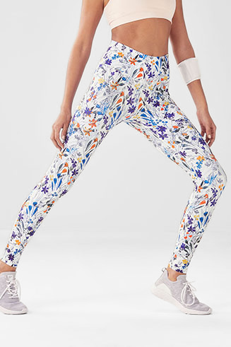 Fabletics High-Waisted Printed PowerHold Legging Light Springfield White  Floral