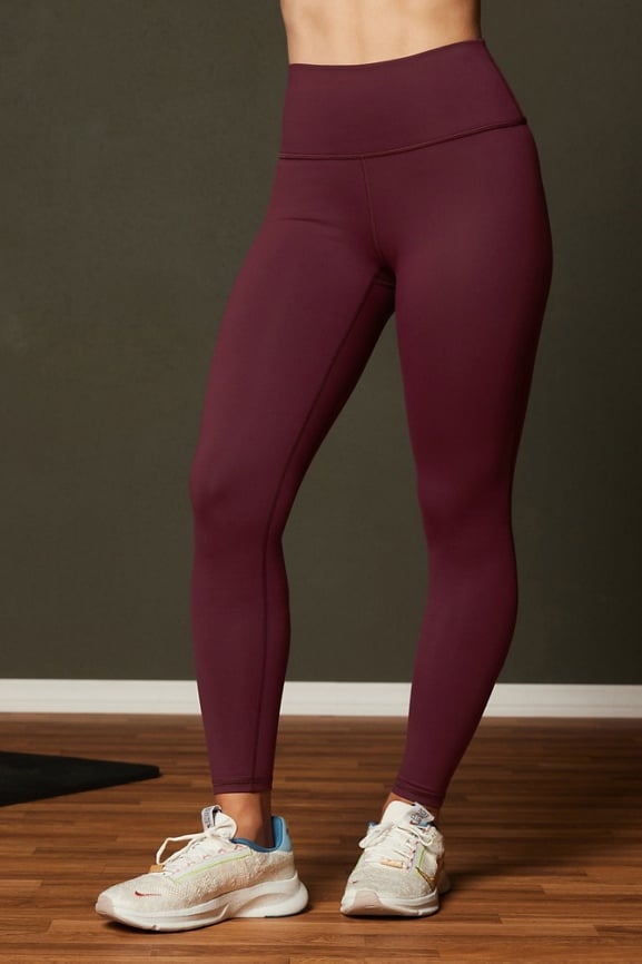 Fabletics burgundy high waisted leggings size medium