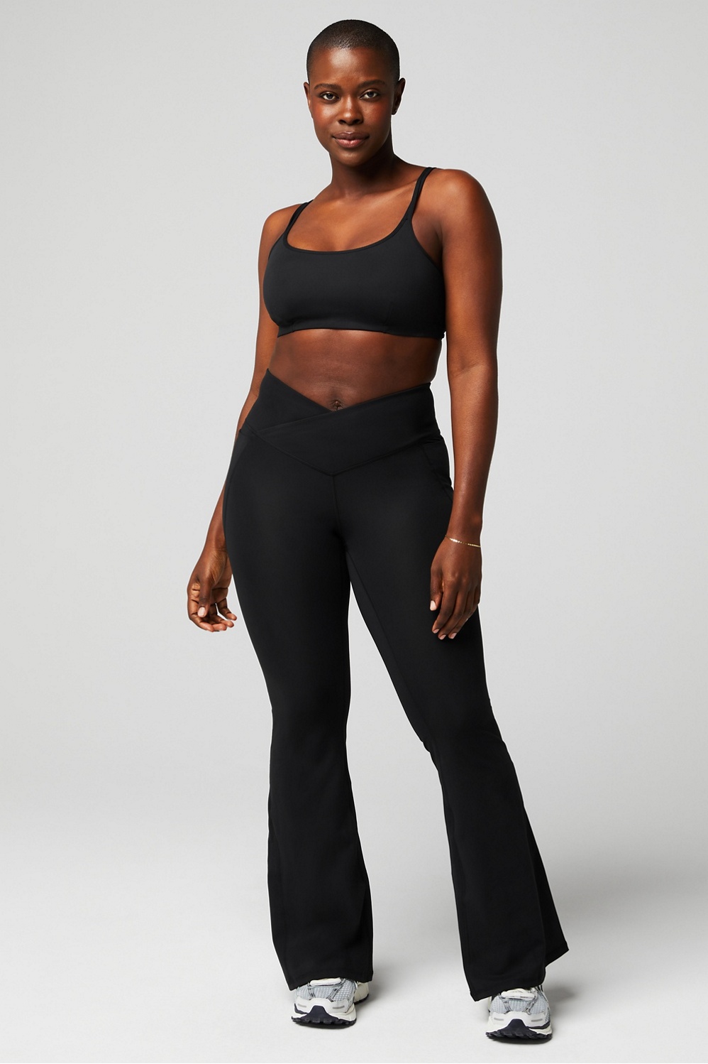 fabletics HW crossover flare leggings XXS Fiddle Micro Check