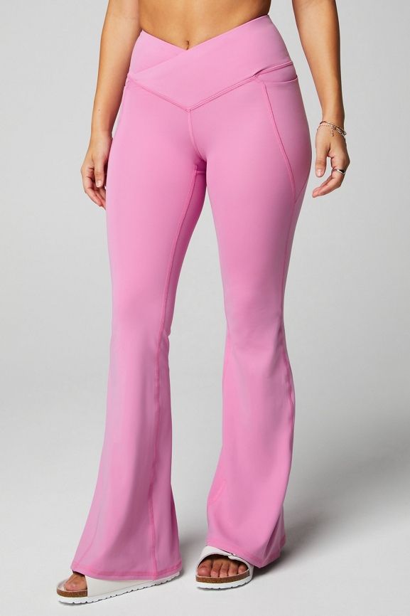 Pink flare yoga pants best sale