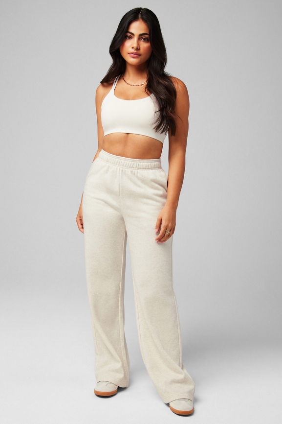 【AAKE】LUSH COTTON WIDE PT Textured Cotton Wide Leg Trousers | Apricot Clothing