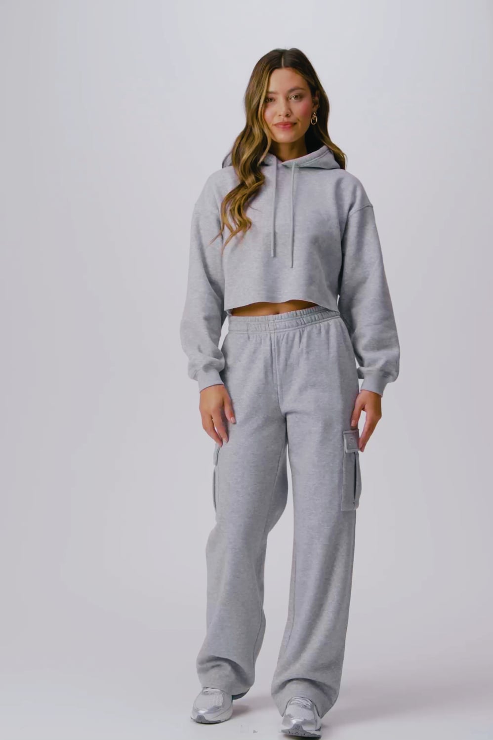 Cozy Fleece Wide Leg Cargo Sweatpant