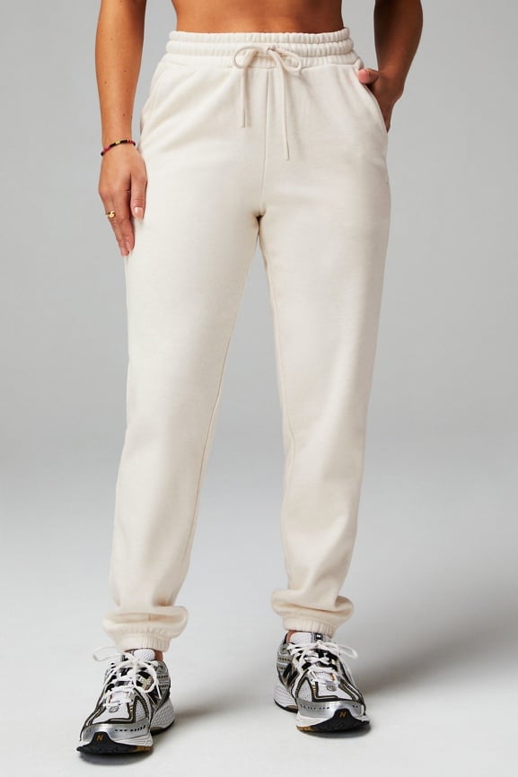 Cozy Ease Heathered Lounge Joggers in Cream