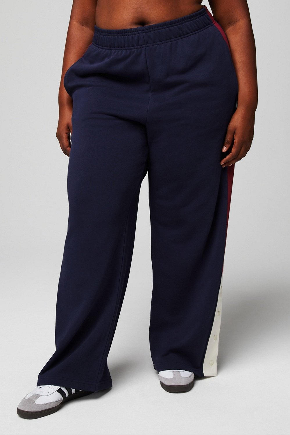 Year Round Terry Wide Leg Snap Pant