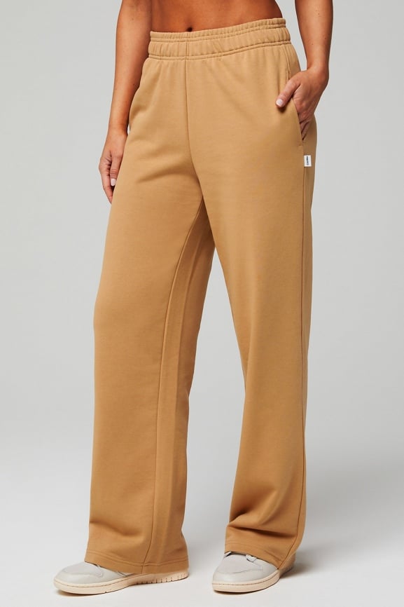 Year Round Terry Wide Leg Snap Pant