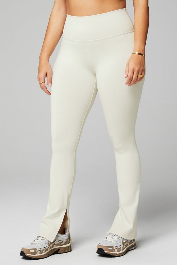 White Split Hem Flare Pants
