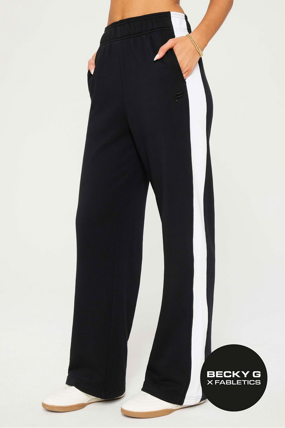 Year Round Terry Stripe Wide Leg Pant