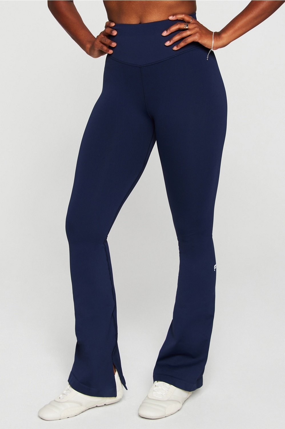 Sleek Seamless High-Waisted Flare Pant Womens Blue XXL-1X / | 27 Fabletics-image